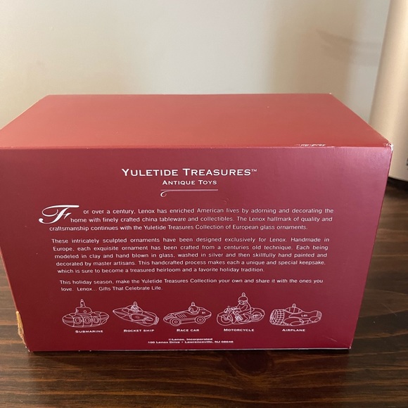 Lenox Rocket Ship Glass Christmas Ornament w/tags and Box - Picture 6 of 7